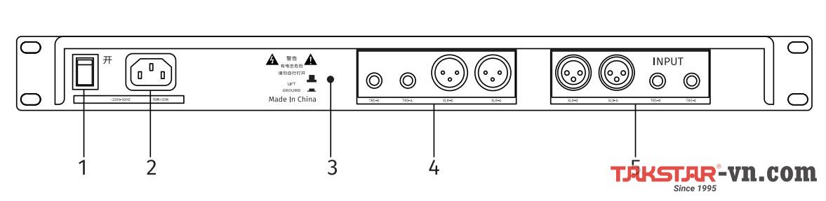 Mặt sau bộ Chống hú FE-224N NEW