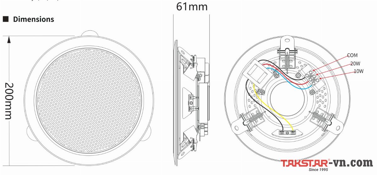 Loa âm trần MG-520C công suất 10W - 20W Loa âm trần MG-520C công suất 10W - 20W