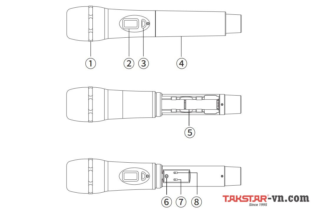 Micro cầm tay TS-8807HH (Transmitter) Micro cầm tay TS-8807HH (Transmitter)