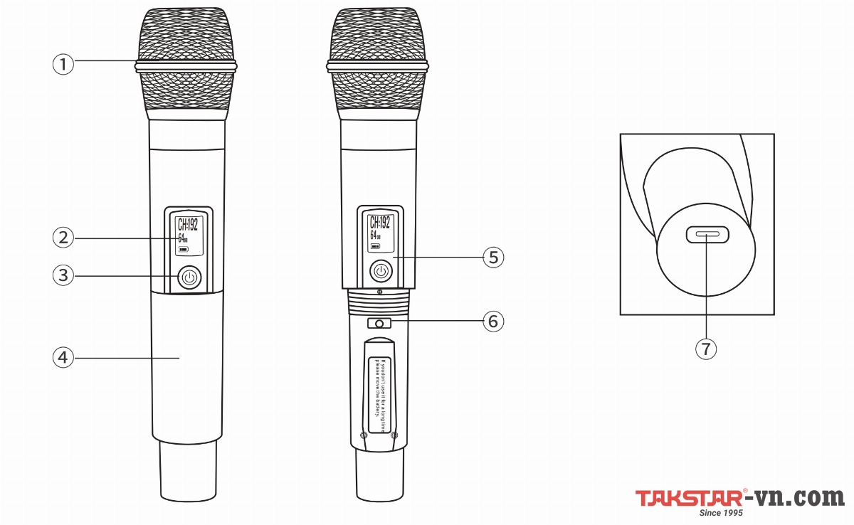 Hướng dẫn sử dụng Micro không dây cầm tay Takstar XC-TD