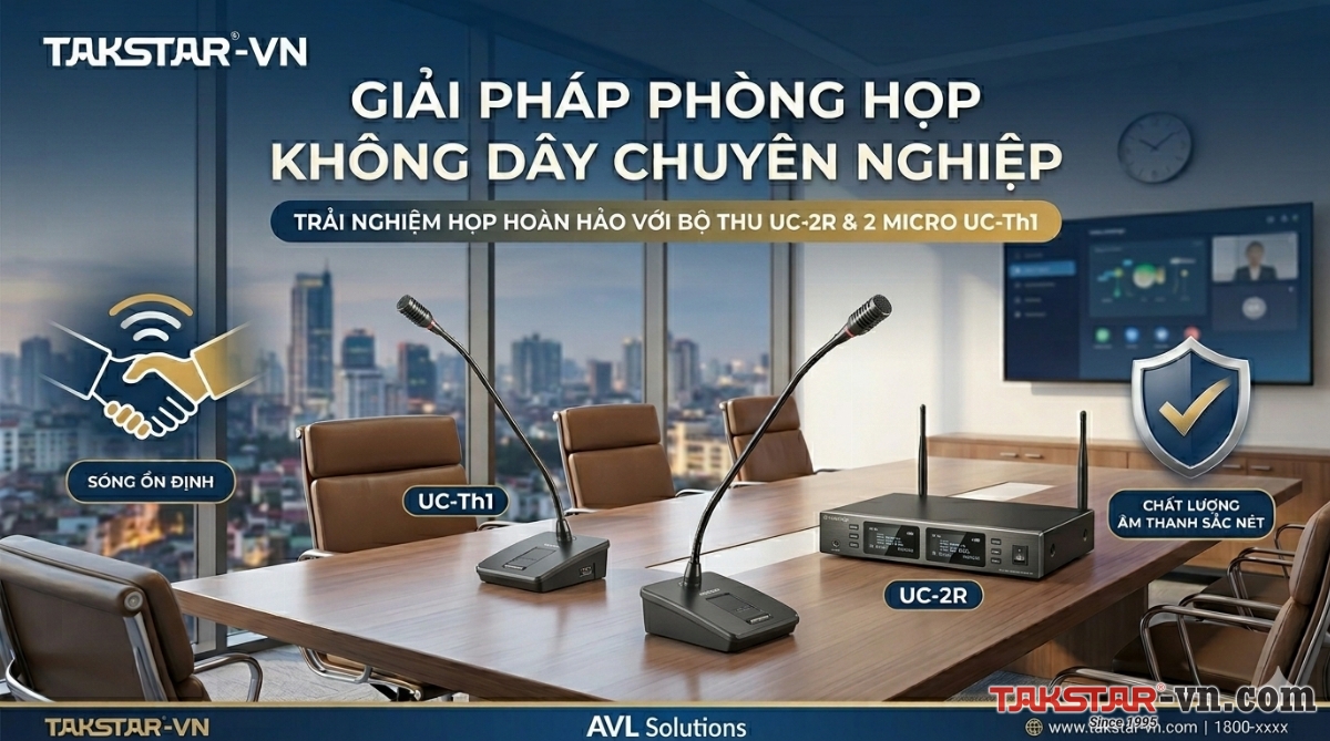 Bộ 02 Micro cổ ngỗng không dây cho phòng họp 2xUC-TH1+ UC-2R