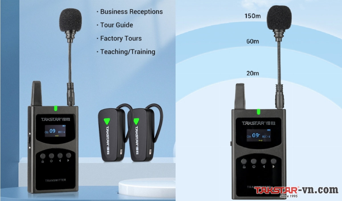 WTG-650 | Micro không dây hoàn hảo cho hướng dẫn viên, dẫn đoàn du lịch